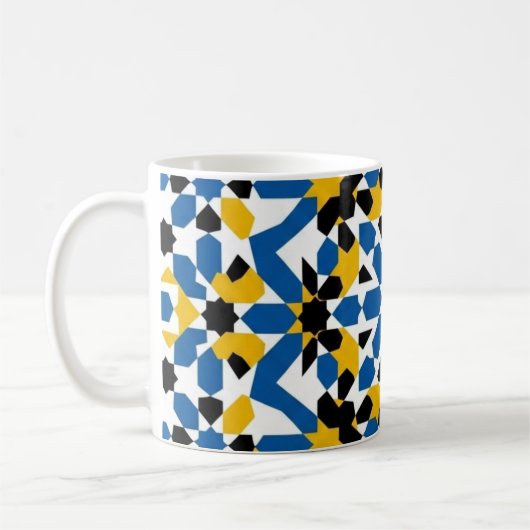 Traditional Moroccan Zellige Geometric Pattern Koffiemok (Links)