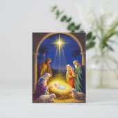 Traditional Nativity Holy Family Feestdagenkaart (Staand voorkant)