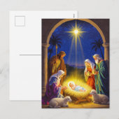 Traditional Nativity Holy Family Feestdagenkaart (Voorkant / Achterkant)