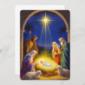 Traditional Nativity Holy Family Kaart (Voorkant / Achterkant)