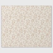 Traditional Neutral Christmas Boho Gingerbread Man Cadeaupapier (Vlak)