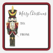 Traditional Nutcracker Christmas Holiday Gift Tag Vierkante Sticker (Voorkant)