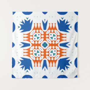 Traditional ornate mexican talavera Hand drawn Wandkleed