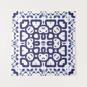 Traditional ornate portuguese azulejo. Sea-vintage Wandkleed