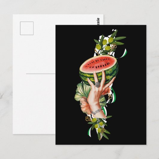 Traditional Palestine elements in palestine map Briefkaart (Voorkant / Achterkant)