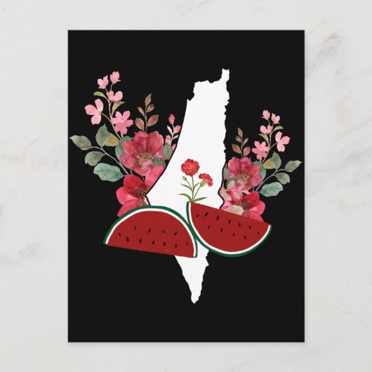 Traditional Palestine elements in palestine map Briefkaart (Voorkant)