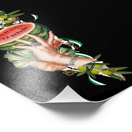 Traditional Palestine elements in palestine map Foto Afdruk (Hoek)