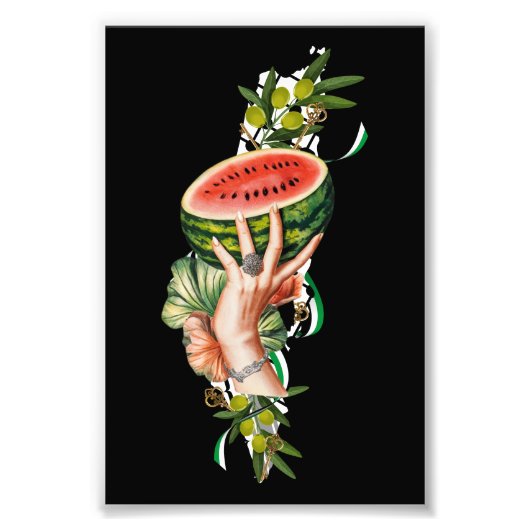 Traditional Palestine elements in palestine map Foto Afdruk (Voorkant)