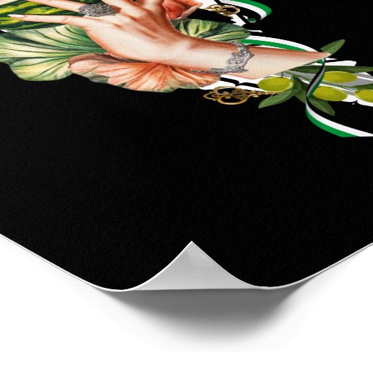 Traditional Palestine elements in palestine map Poster (Hoek)