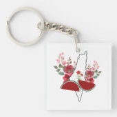 Traditional Palestine elements in palestine map Sleutelhanger (voorkant)