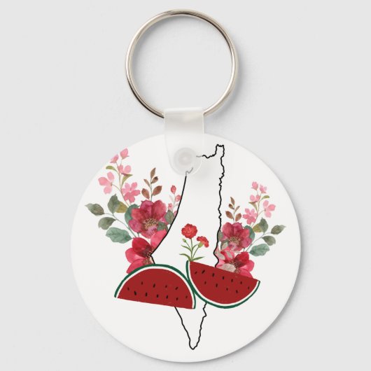 Traditional Palestine elements in palestine map Sleutelhanger (Achterkant)