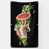 Traditional Palestine elements in palestine map Spandoek (Verticaal)