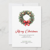 Traditional Pine Wreath Christmas Greeting Card Feestdagenkaart (Voorkant)