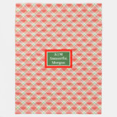 Traditional Plaid Blanket Custom Monogram Gift Fleece Deken (Voorkant)