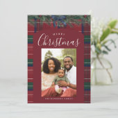 Traditional Plaid Feestdagenkaart (Staand voorkant)