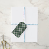 Traditional plaid in green and black. cadeaulabel (Met Touw)