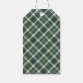 Traditional plaid in green and black. cadeaulabel (Voorkant)