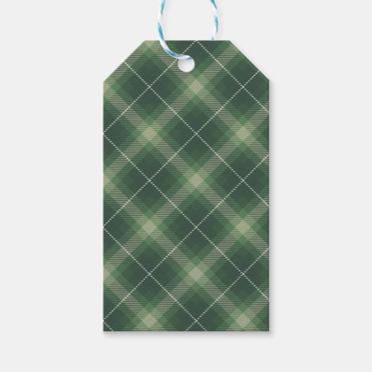 Traditional plaid in green. cadeaulabel (Voorkant)