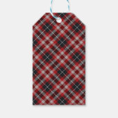 Traditional plaid in red and black. cadeaulabel (Voorkant)