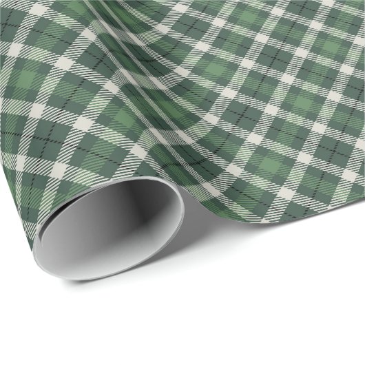 Traditional plaid in shades of  green cadeaupapier (Rol Hoek)