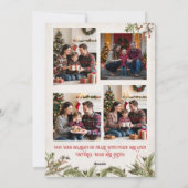 Traditional Plaid Red Bow Christmas 5 Photos Feestdagenkaart (Achterkant)