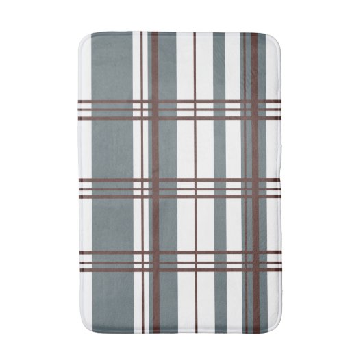Traditional Plaid Smoke Grey, Deep Burgandy, White Badmat (Voorkant Verticaal)