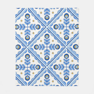 Traditional Portugal Lisbon azulejo ceramic tiles. Fleece Deken