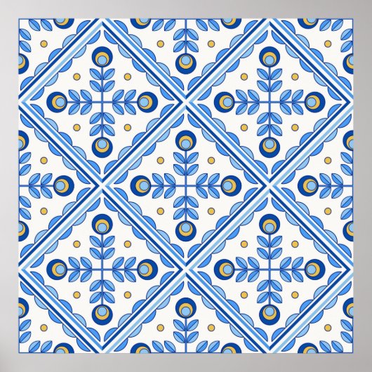 Traditional Portugal Lisbon azulejo ceramic tiles. Poster (Voorkant)