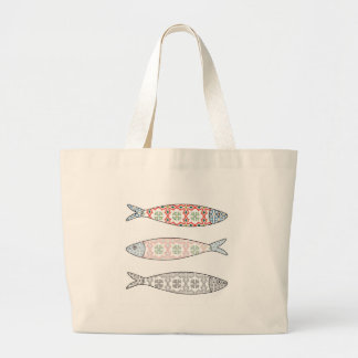 Traditional Portuguese icon. Colored sardines Grote Tote Bag