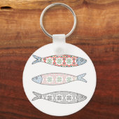 Traditional Portuguese icon. Colored sardines Sleutelhanger (Voorkant)