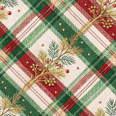 Traditional red and green watercolor gingham throw fleece deken