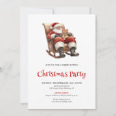 Traditional Red Green Script Font Christmas Party  Kaart (Voorkant)