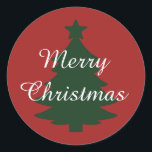 Traditional Red - Merry Christmas Sticker<br><div class="desc">Verrijk uw kerstcadeaus met deze elegante en stijlvolle Traditional Red and Green sticker met kerstboom en sterretje uit onze Traditional Christmas Colors. Eenvoudig,  minimalistisch en schoon ontwerp met effen kleuren voor een tijdloze aantrekkingskracht. Perfect voor privé en zakelijk gebruik.</div>