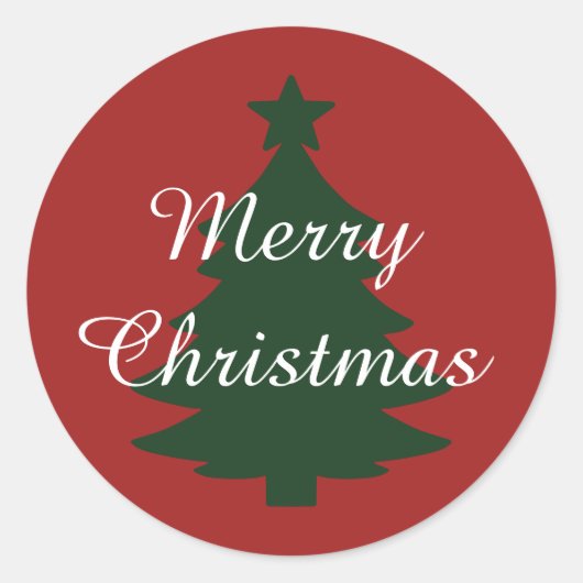 Traditional Red - Merry Christmas Sticker (Voorkant)