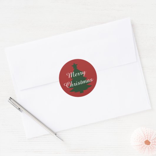 Traditional Red - Merry Christmas Sticker (Envelop)