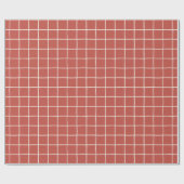 Traditional Red Vintage Christmas Grid Checkered Cadeaupapier (Vlak)