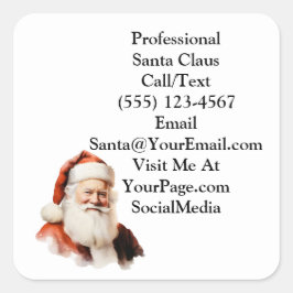 Traditional Santa Claus Business Card Vierkante Sticker
