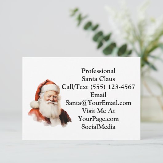 Traditional Santa Claus Business Thank You Card Bedankkaart (Staand voorkant)