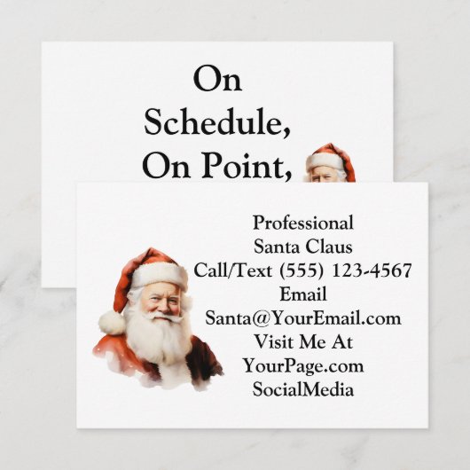 Traditional Santa Claus Business Thank You Card Bedankkaart (Voorkant / Achterkant)