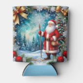 Traditional Santa Claus in Winter Wonderland Blikjeskoeler (Voorkant)