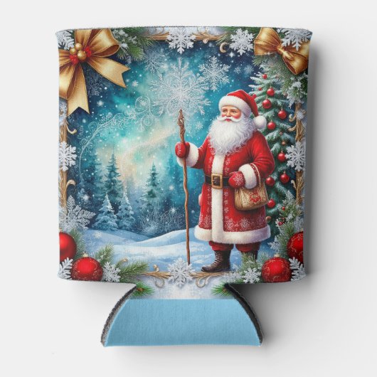 Traditional Santa Claus in Winter Wonderland Blikjeskoeler (Voorkant)