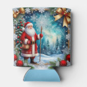 Traditional Santa Claus in Winter Wonderland Blikjeskoeler (Achterkant)