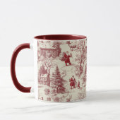 Traditional Santa Claus Red on Cream Toile De Jouy Mok (Links)