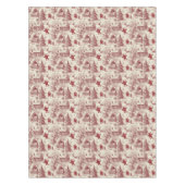 Traditional Santa Claus Red on Cream Toile De Jouy Tafelkleed (Voorkant)