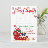 Traditional Santa Sleigh Holiday Gift Kaart Holder (Staand voorkant)