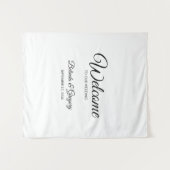 Traditional Script Welcome Wedding Fabric Sign Wandkleed (Voorkant (horizontaal))
