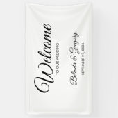Traditional Script Welcome Wedding Hanging Sign Spandoek (Verticaal)