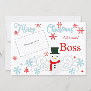 Traditional Snowman Boss Gift Kaart Holder