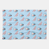 Traditional Snowman Christmas on LIGHT BLUE Theedoek (Horizontaal)