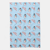 Traditional Snowman Christmas on LIGHT BLUE Theedoek (Verticaal)